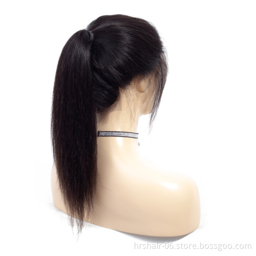 12A garde factory price human hair wigs 4*13 lace frontal  black straight wigs